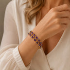Amethyst Tennis Gold Bracelet