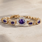 Amethyst Charm Gold Bracelet