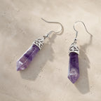 Amethyst Crystal Drop Earrings