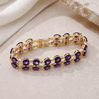 Amethyst Tennis Gold Bracelet
