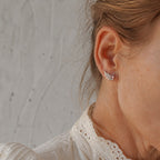 Angel Wings Heart Silver Earrings