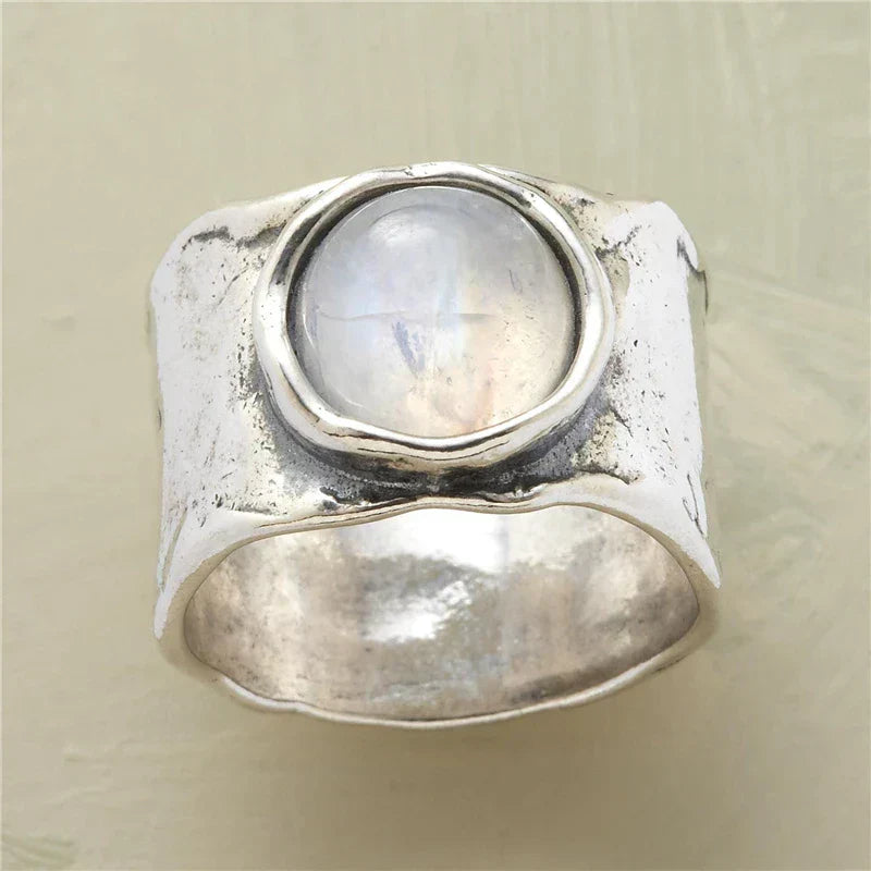 Artisan Organic Textured Moonstone Ring