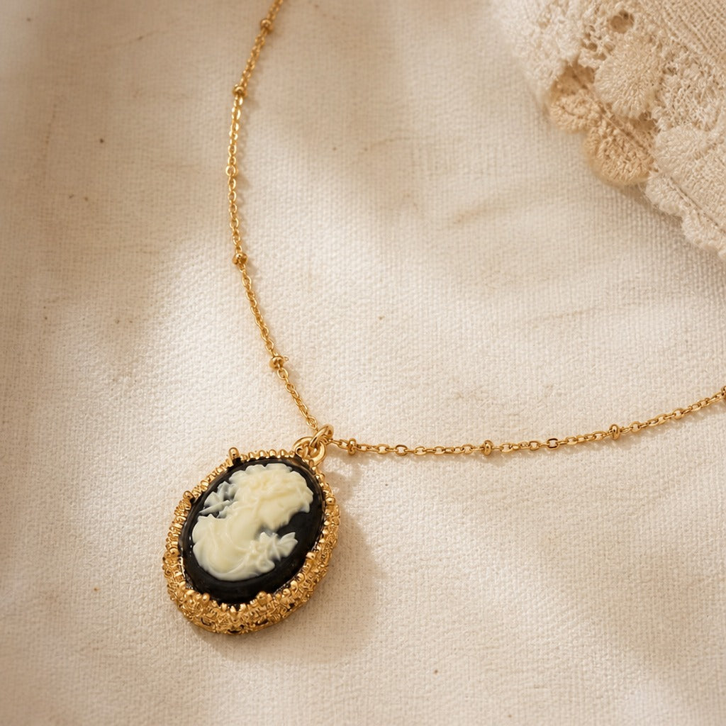 Antique Cameo Gold Necklace