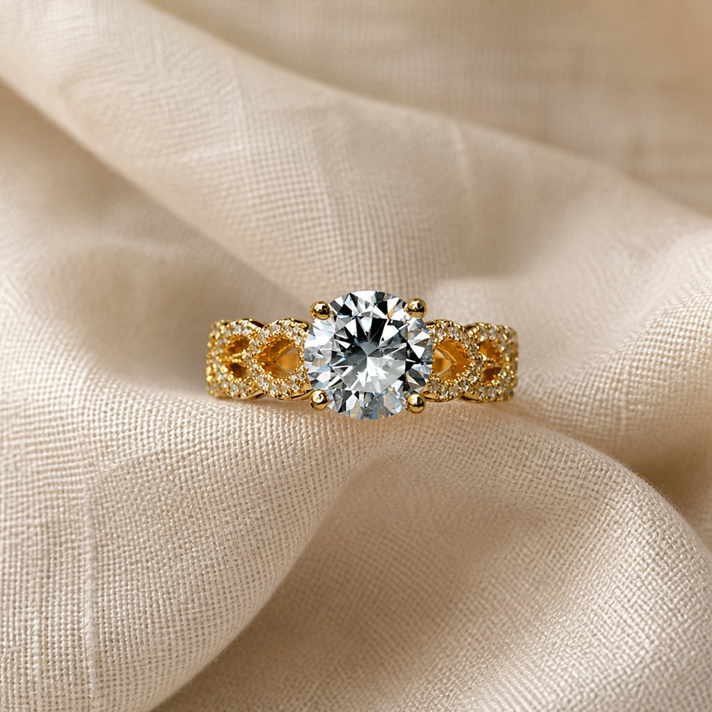 Aurelian Zirconia Gold Ring