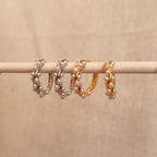 Elegant Pearl Twist Hoop Earrings