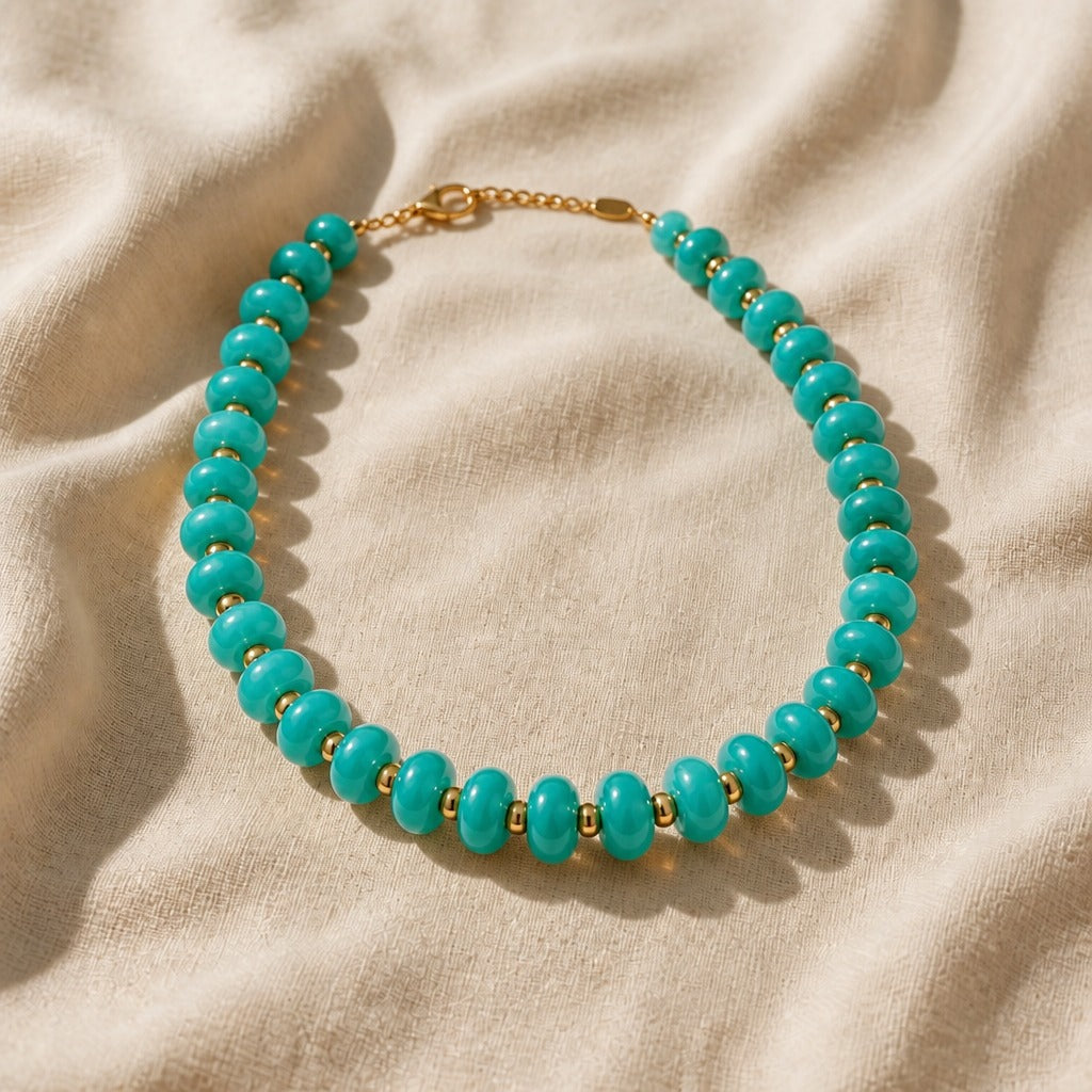 Bohemian Frosted Glass Bead Necklace