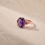 Bohemian Carved Amethyst Gold Ring