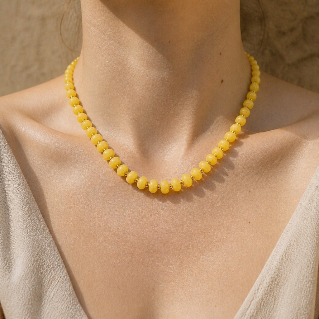 Bohemian Frosted Glass Bead Necklace