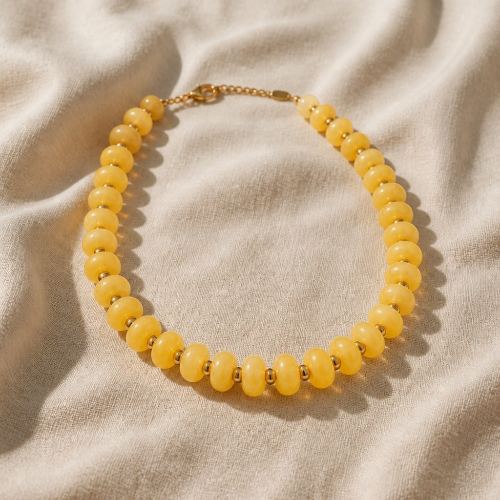 Bohemian Frosted Glass Bead Necklace
