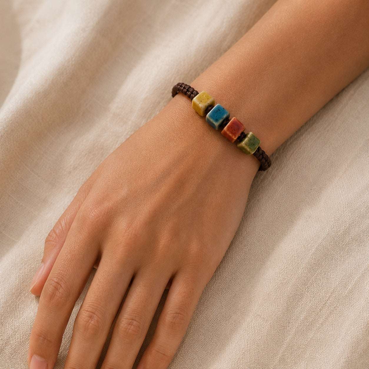 Bohemian Tiger's Eye Jade Bead Bracelet