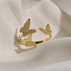 Bohemian Zirconia Adjustable Gold Ring