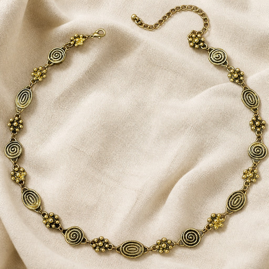 Boho Exotic Silver Necklace