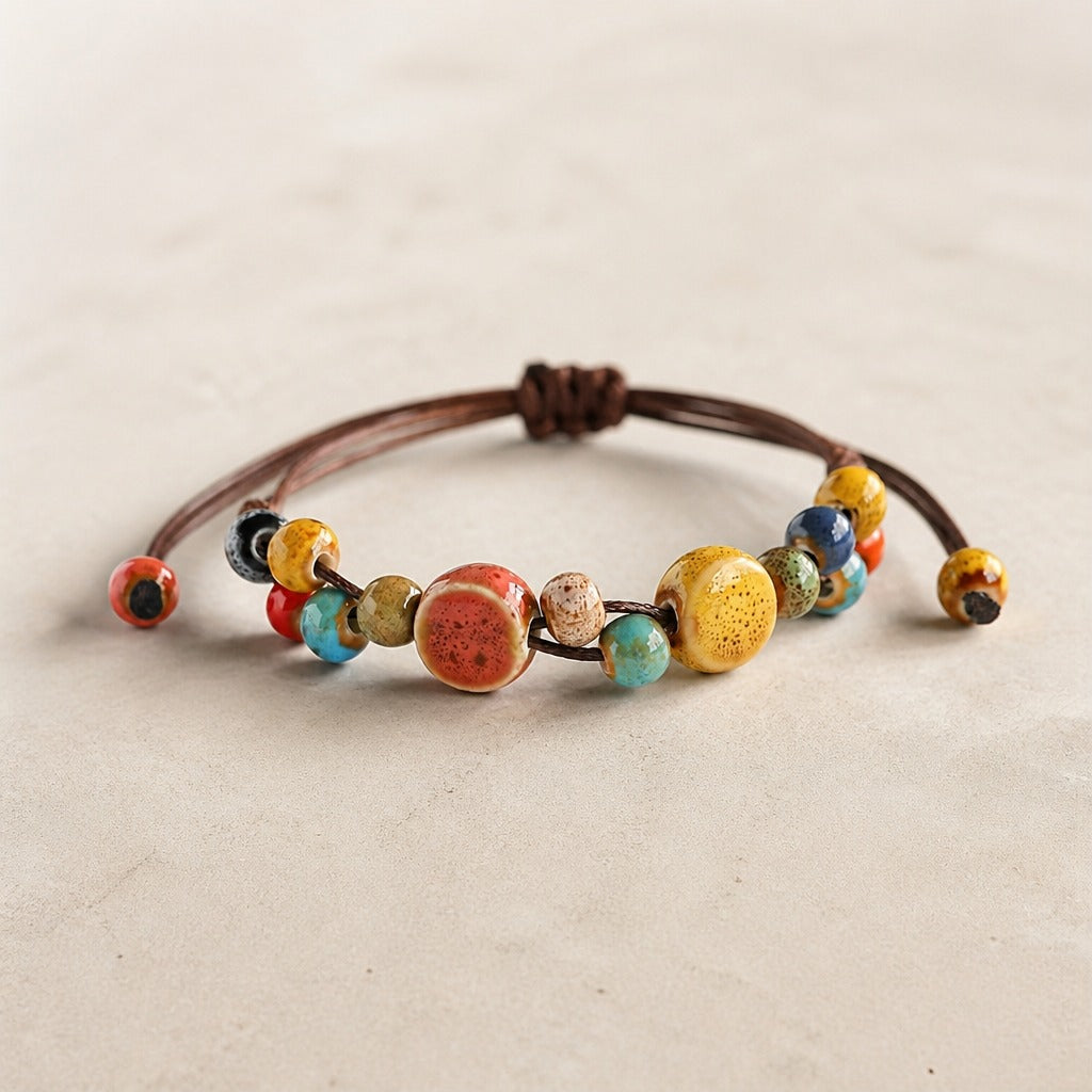 Boho Ceramic Beaded Handmade Bracelet