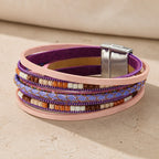 Boho Multi-Layer Leather Bead Bracelet