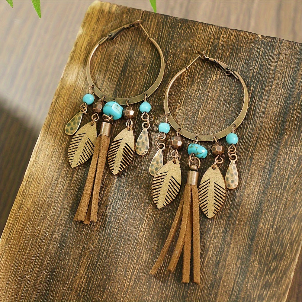 Boho Two-Tone Tassel Earrings