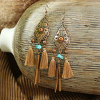 Boho Two-Tone Tassel Earrings