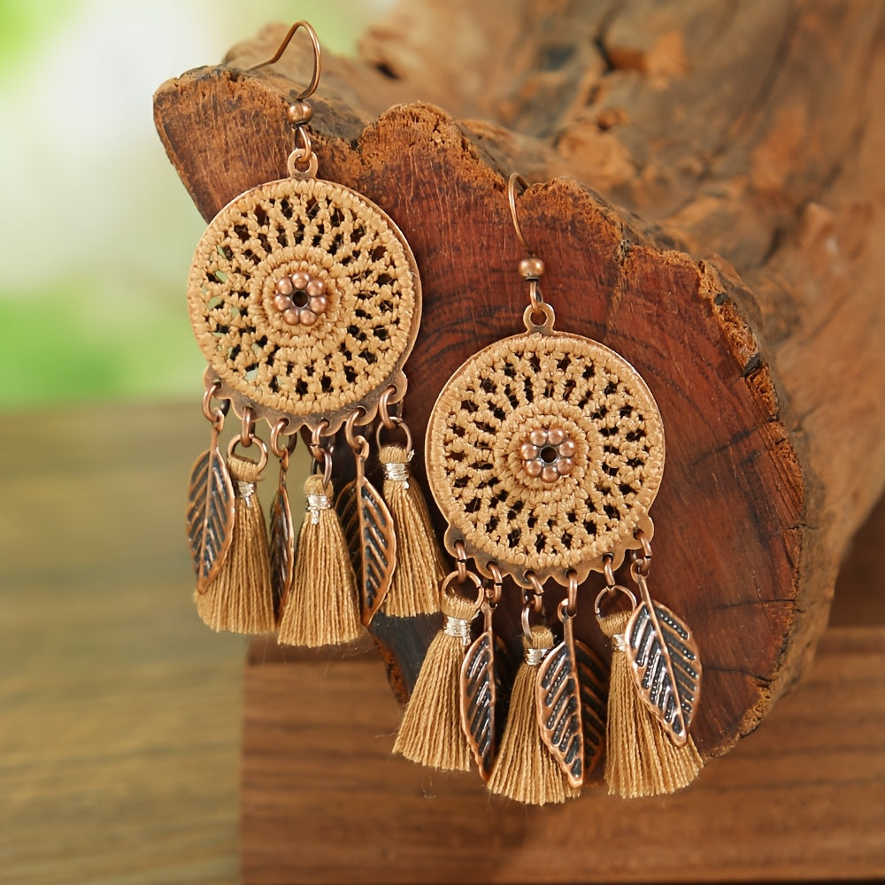 Boho Two-Tone Tassel Earrings