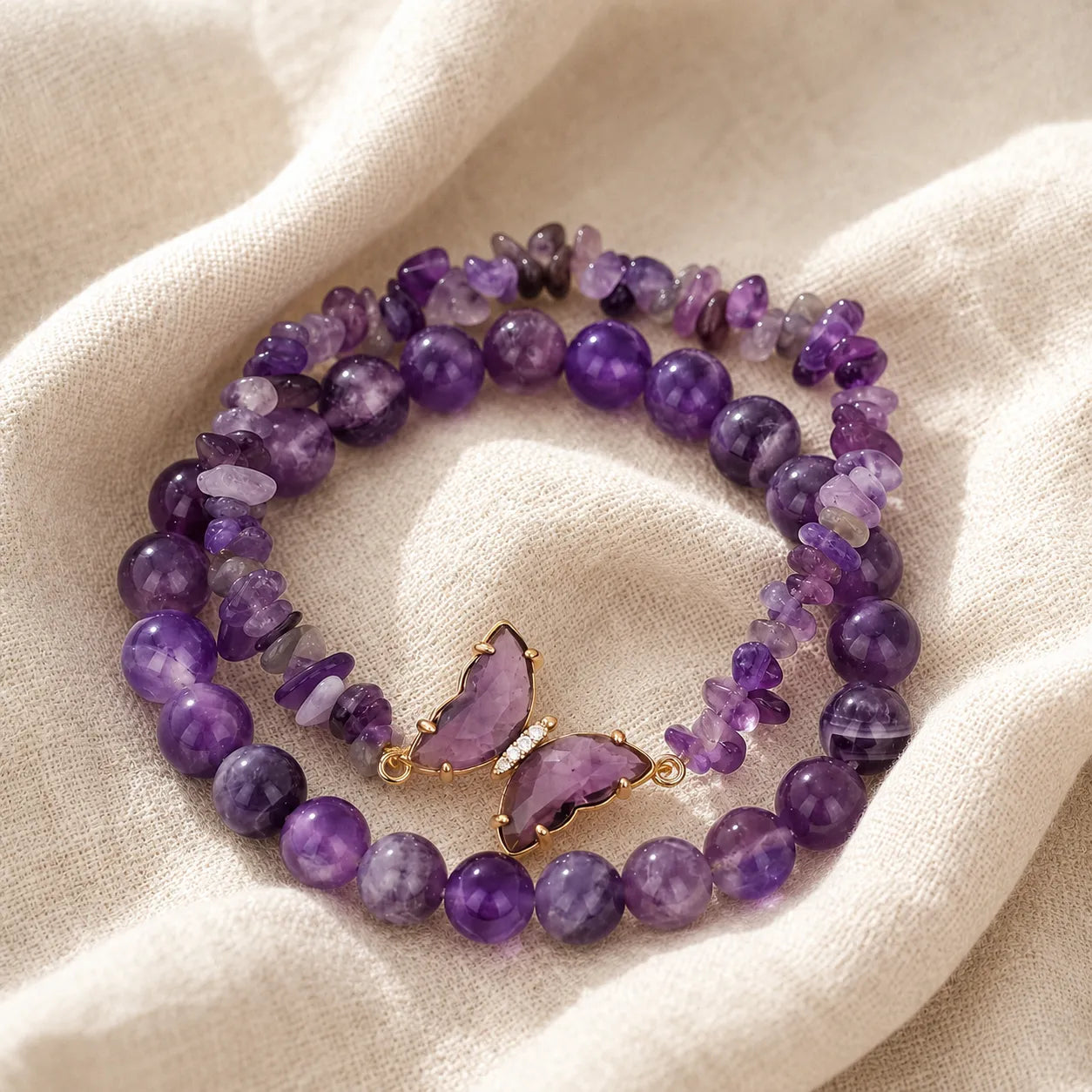 Butterfly Beaded Bracelet Set