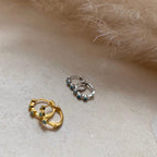 Mini Turquoise Hoops Gold or Silver