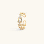 Dazzling Crystal Gold Open Ring