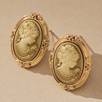 Celestial Cameo Stud Earrings
