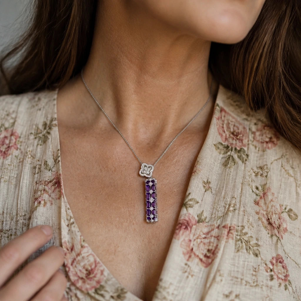 Channel Bar Pendant Necklace