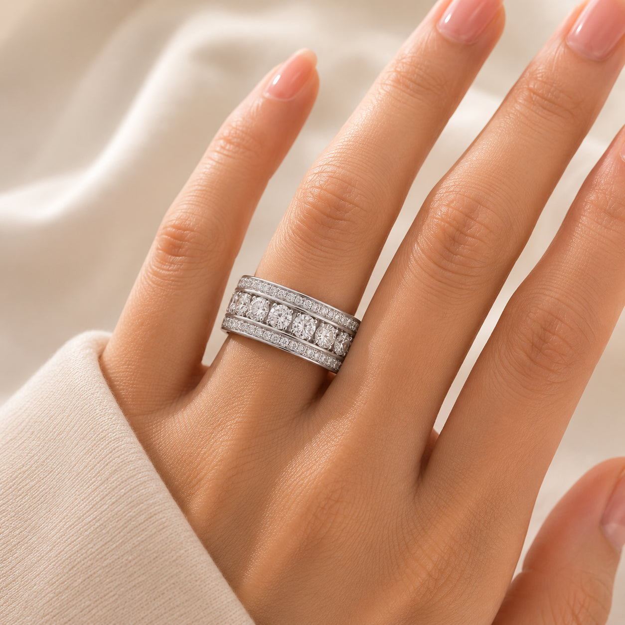 Chunky Paved Zirconia Ring