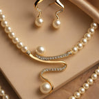 Pearl Serpentine Statement Necklace Set