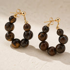 Colored Agate Bead Drop Earrings
