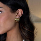 Gold Shell Heart Earrings