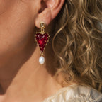 Couture Pearl Heart Earrings