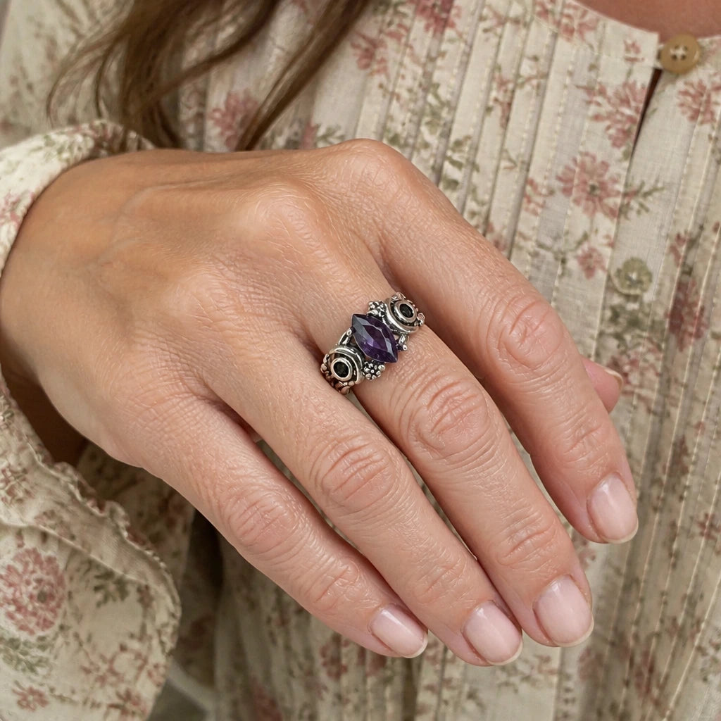 Crescent Moon Accent Ring