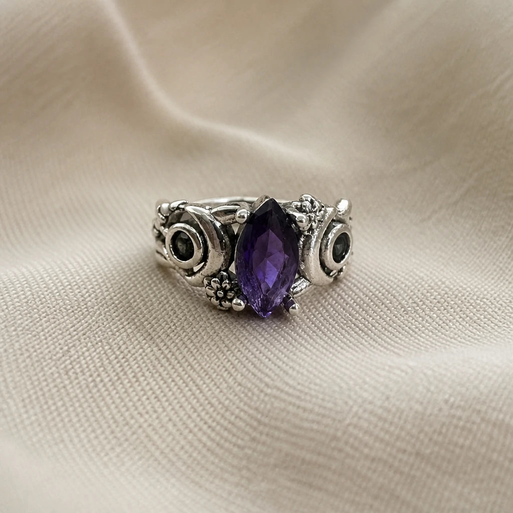 Crescent Moon Accent Ring