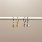 Opal Starburst Hoops Earrings