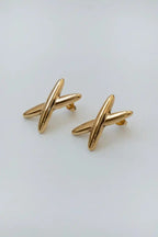 Modern Gold X Shaped Earrings