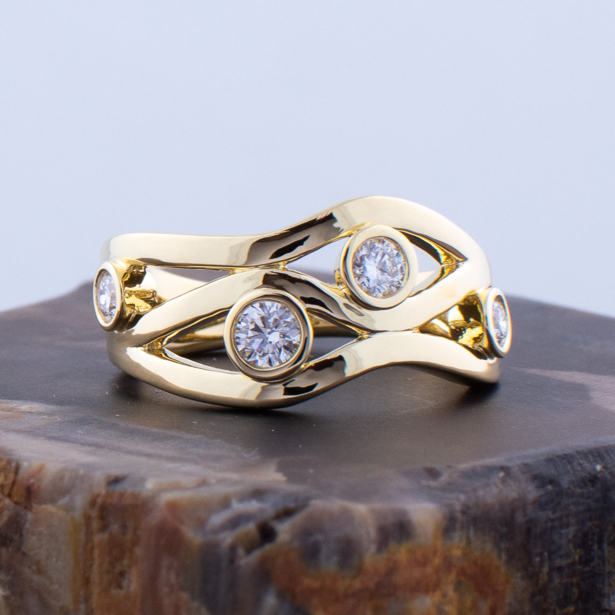 Classic Two Tone Crystal Ring