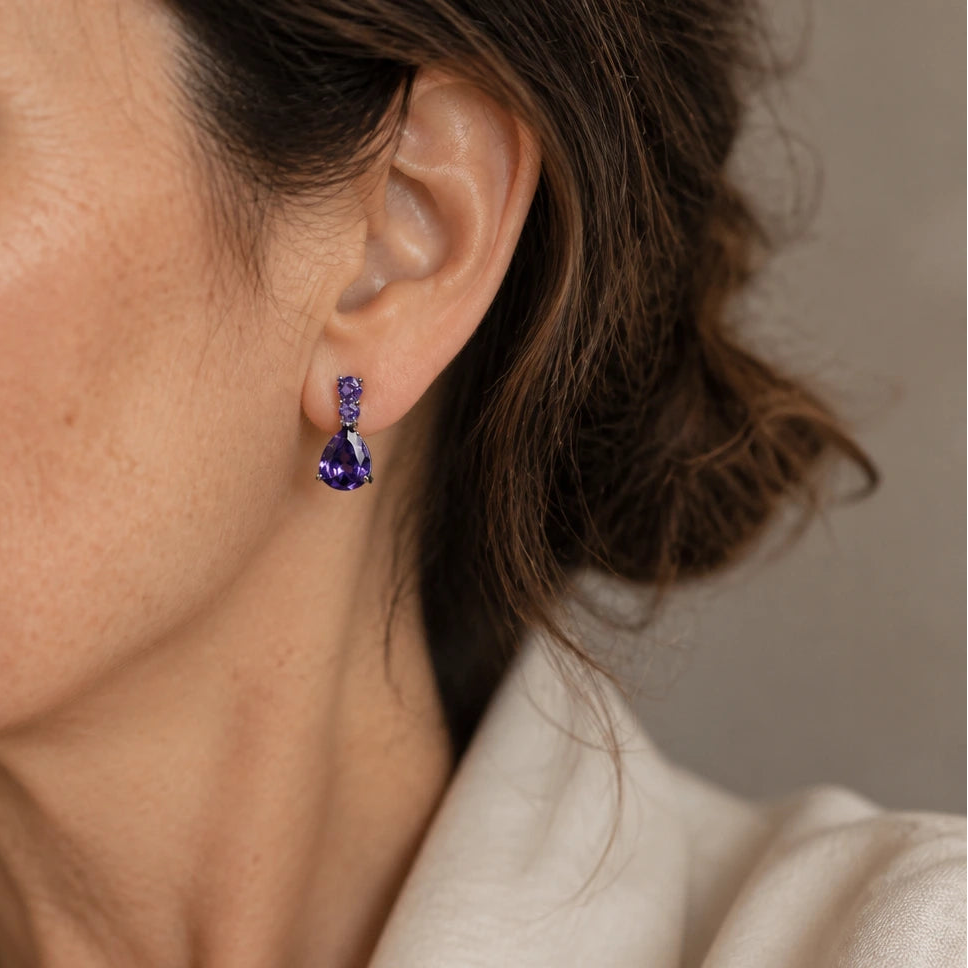 Dazzling Amethyst Drop Earrings