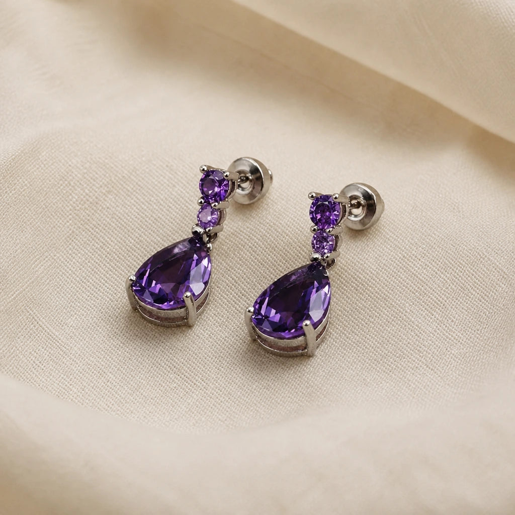 Dazzling Amethyst Drop Earrings