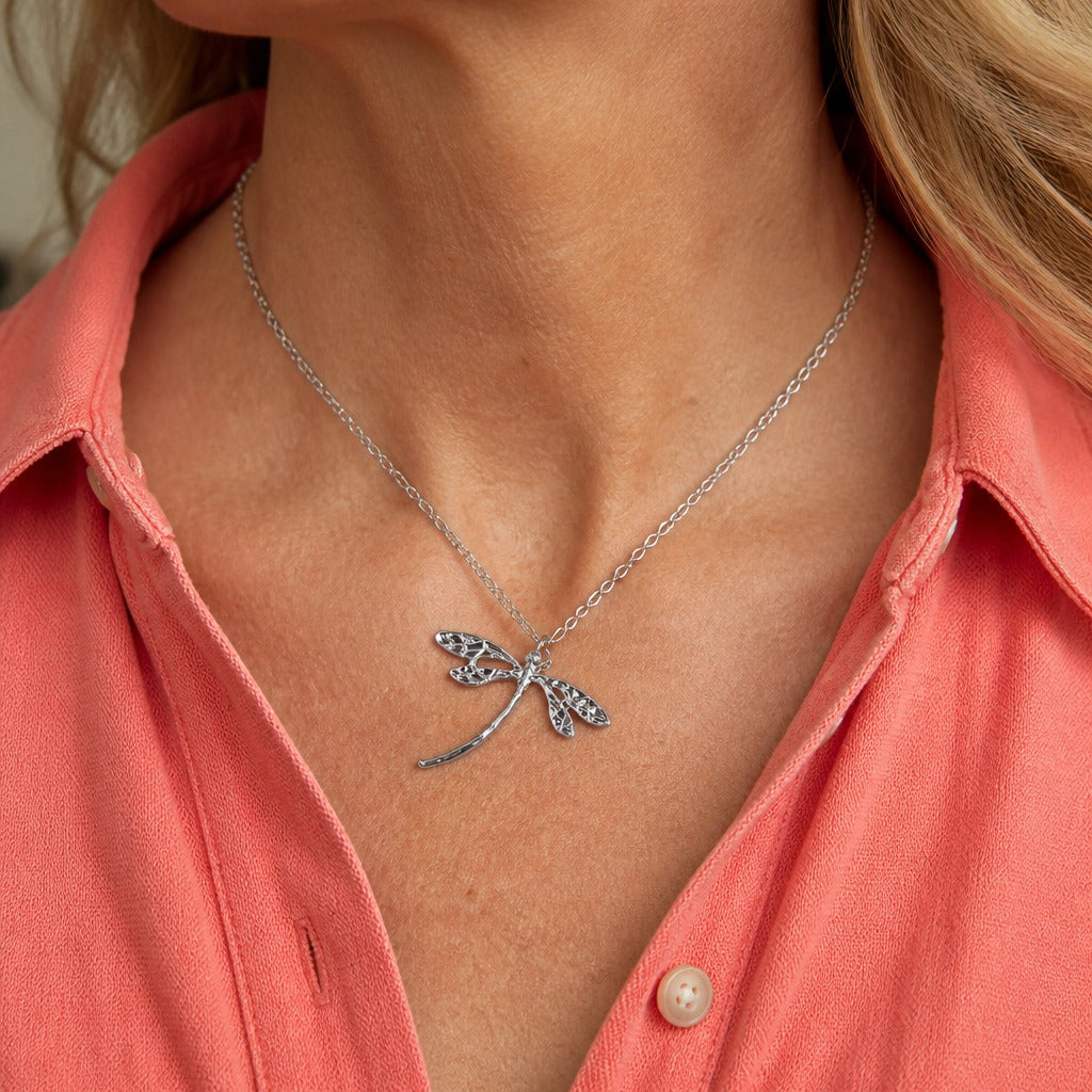 Dazzling Dragonfly Pendant Necklace
