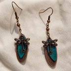 Distressed Bohemian Dragonfly Dangle Earrings