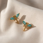Dragonfly Stud Gold Earrings