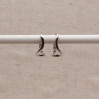 Silver Abstract Wave Hoops
