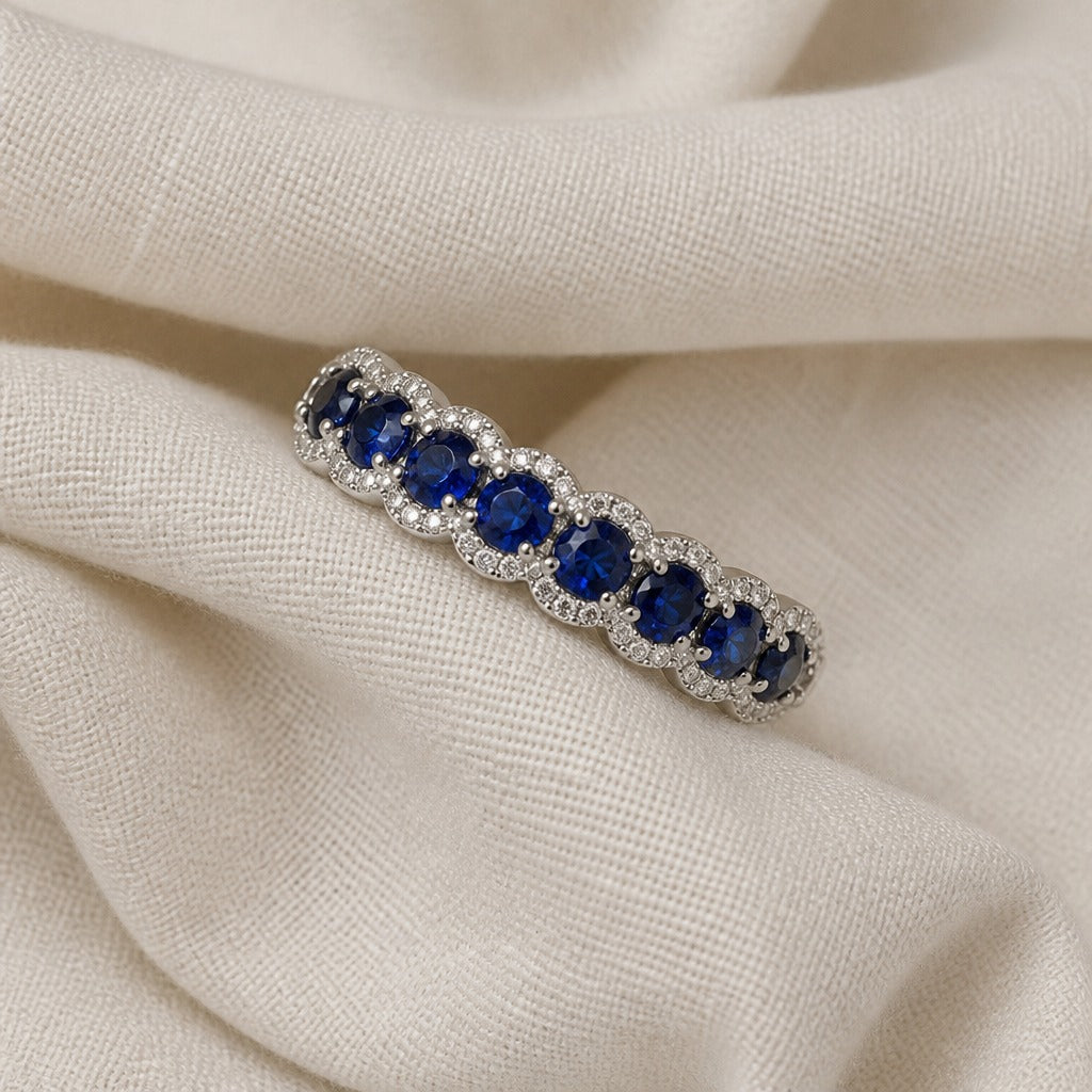 Elena Sapphire Stone Zirconia Ring