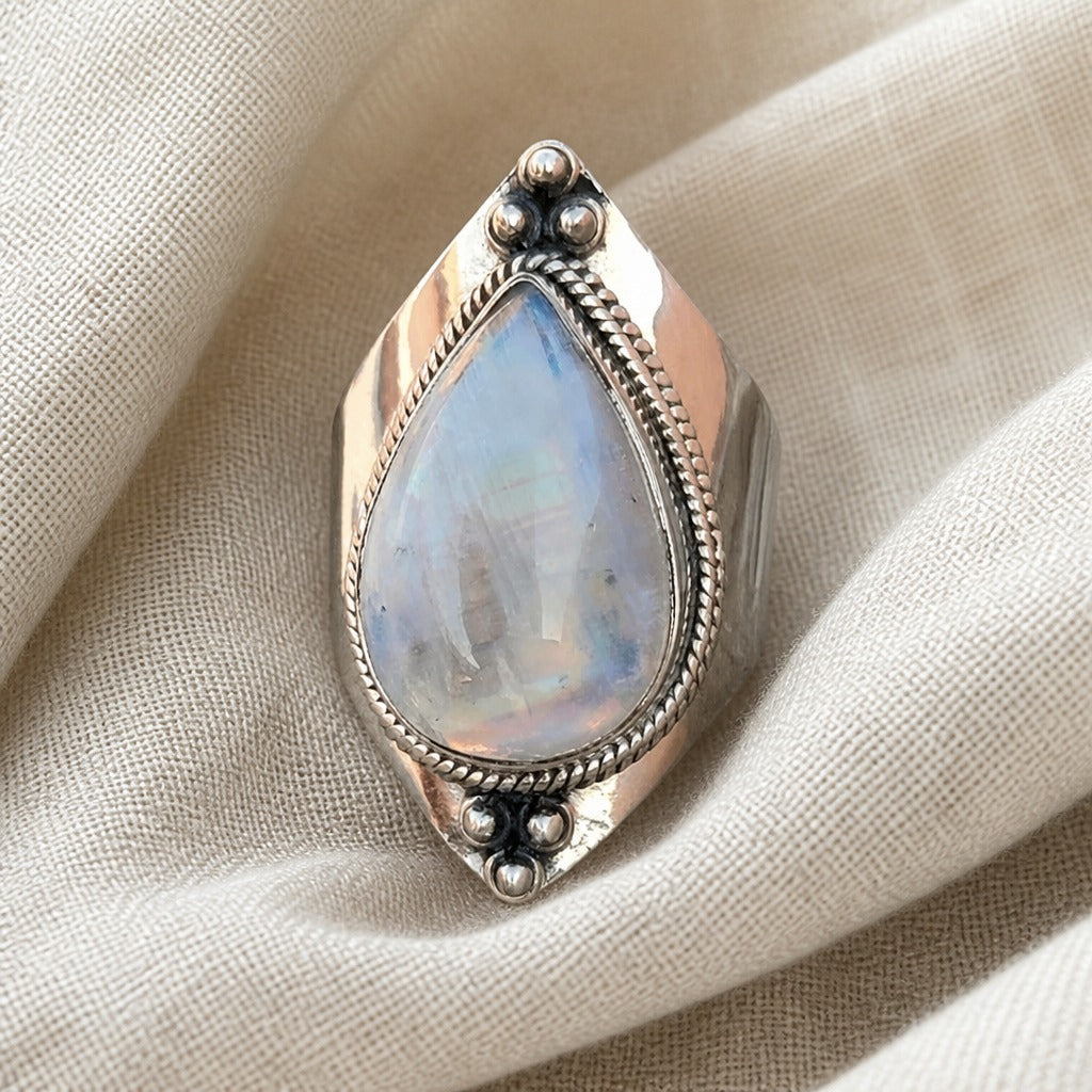 Elizabeth Moonstone Statement Ring