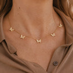 Exquisite Butterfly Zirconia Pendant Necklace