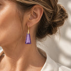 Faceted Geometric Drop Earrings