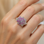 Pink Blossom Silver Ring