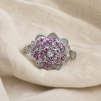 Pink Blossom Silver Ring