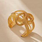 Geometric Hollow Open Cuff Bracelet