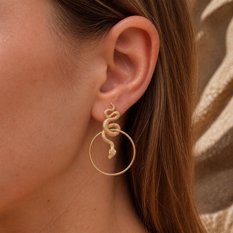 Majestic Geometric Snake Earrings
